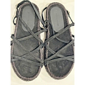 Brochu Walker Dawson Espadrilles Onyx Black Strappy Size 7